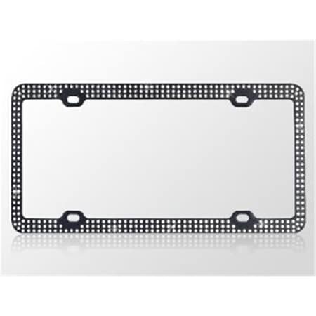 Valor White Crystals Black Metal Frame with Triple Row Crystals LPF2CK003WIT